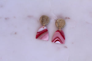 Pink and White Marble Athena Dangle 2