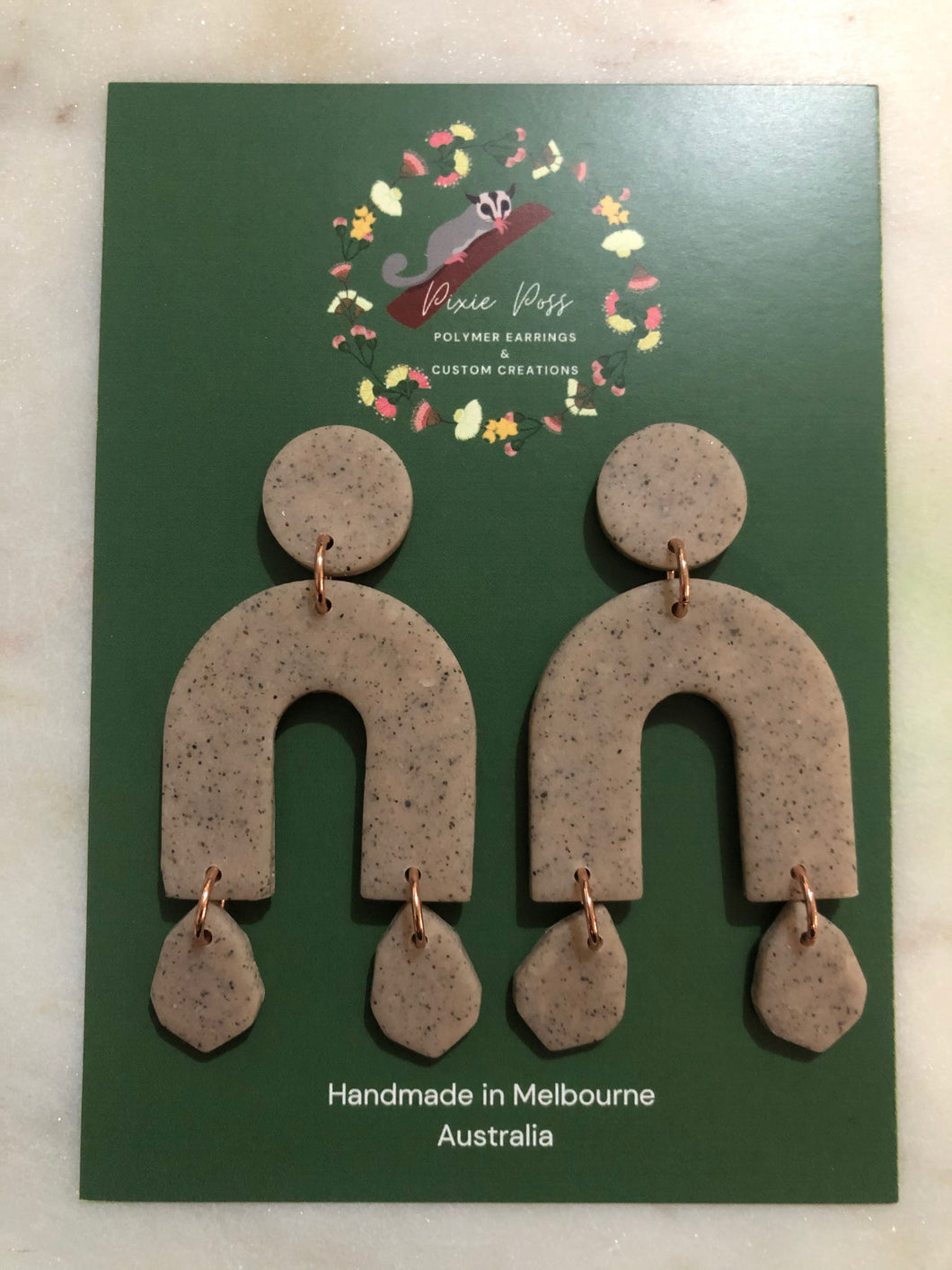 Pink Granite Arch Dangles